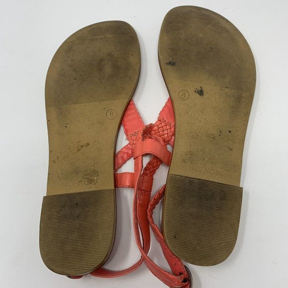 Old Navy Faux‎ Leather Strappy Red Slingback Sandals 8 - Picture 7 of 7